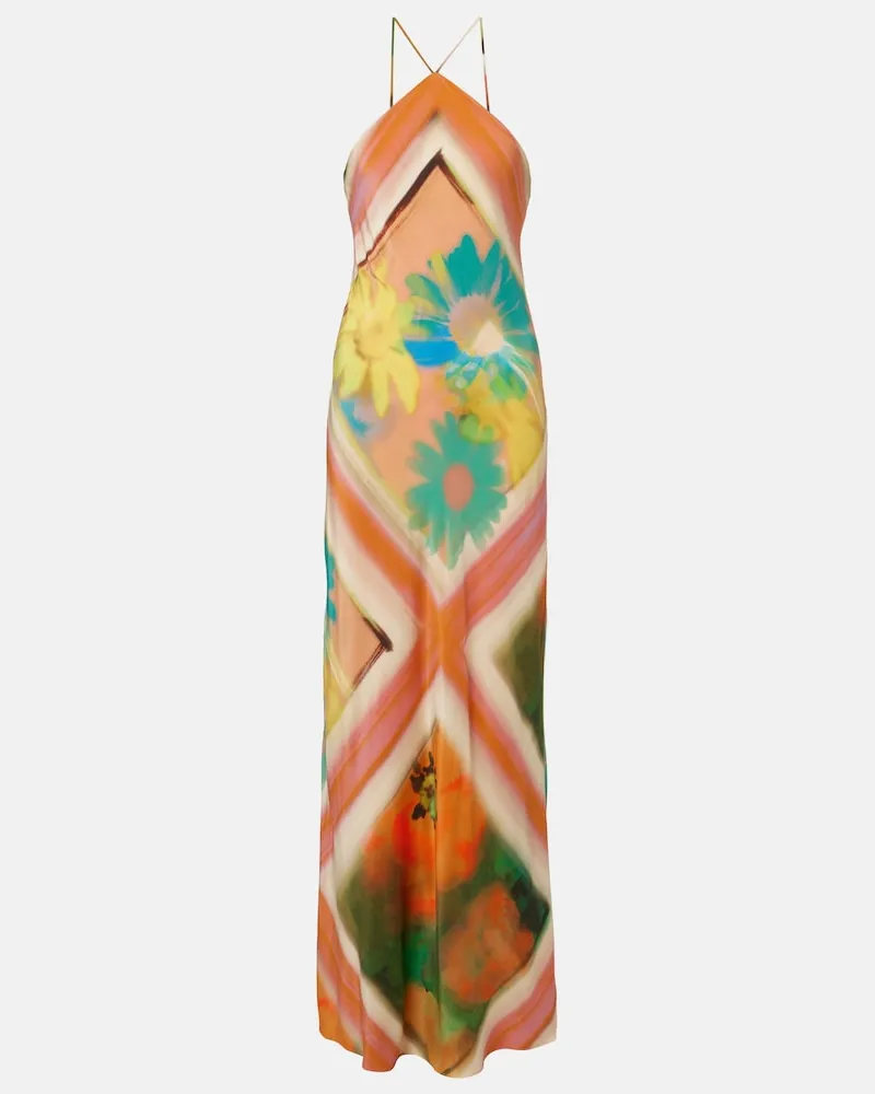 STAUD Bedrucktes Maxikleid Cubism Multicolor