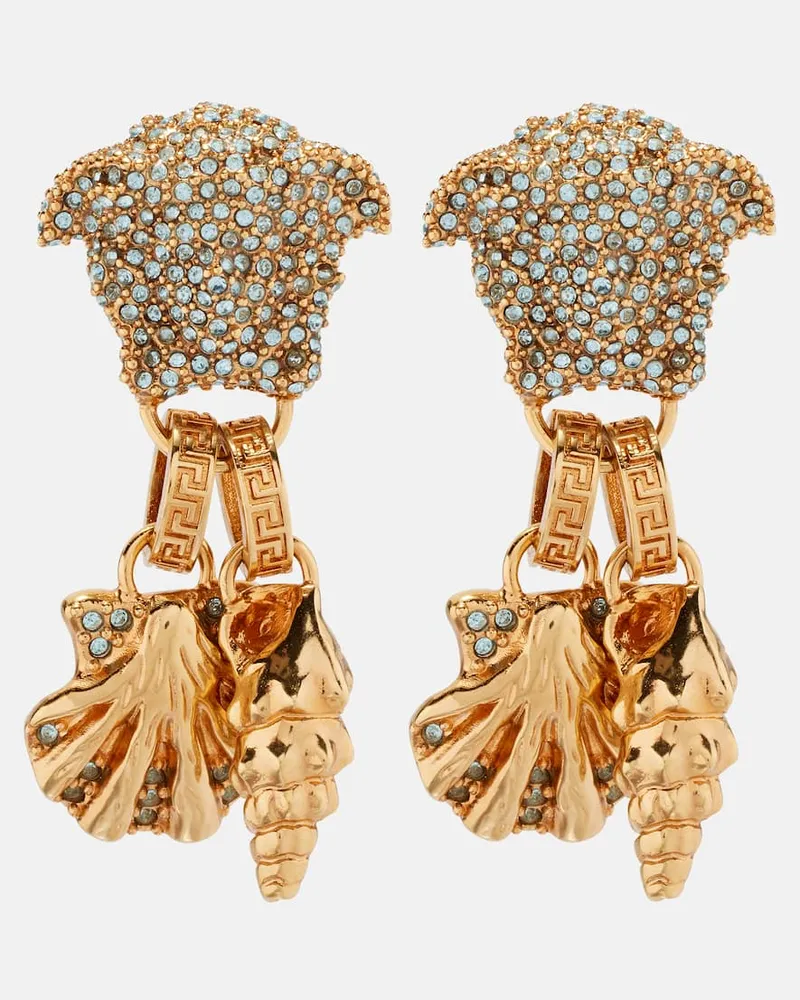 Versace Ohrringe La Medusa mit Kristallen Gold