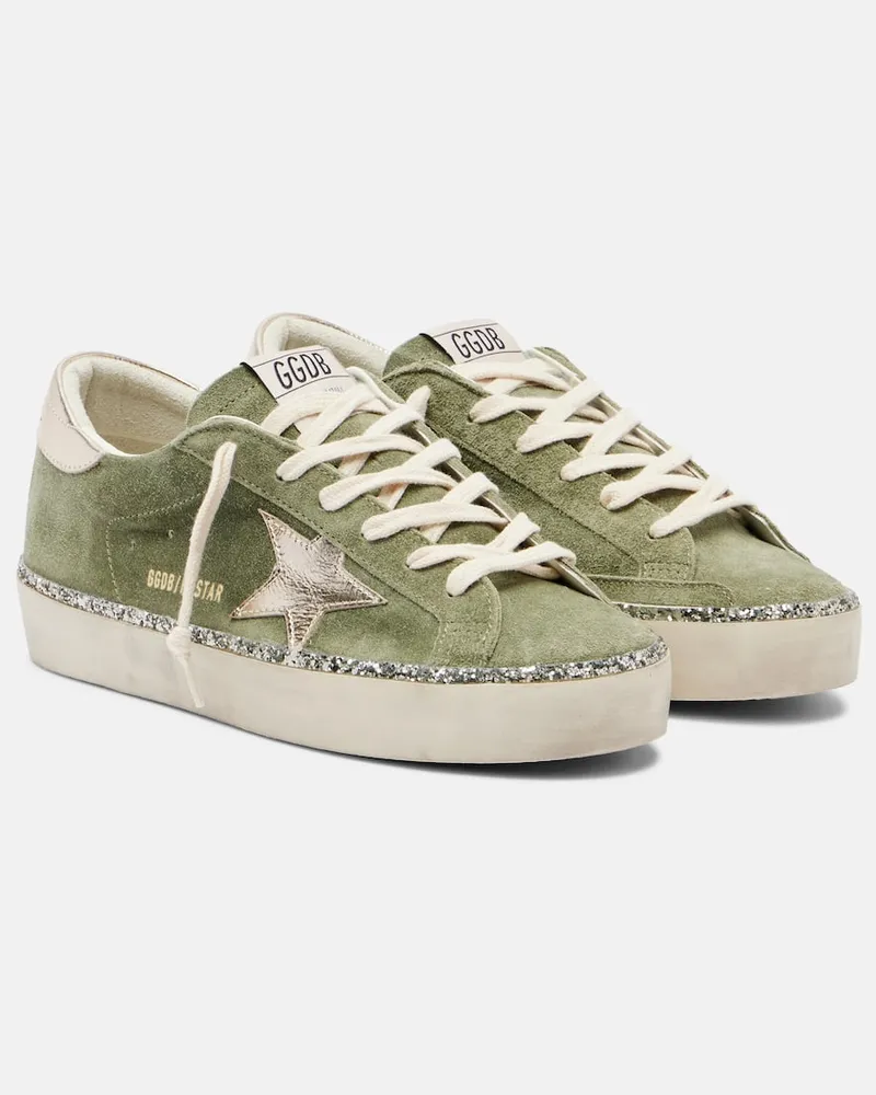 Golden Goose Sneakers Hi Star aus Veloursleder Grün