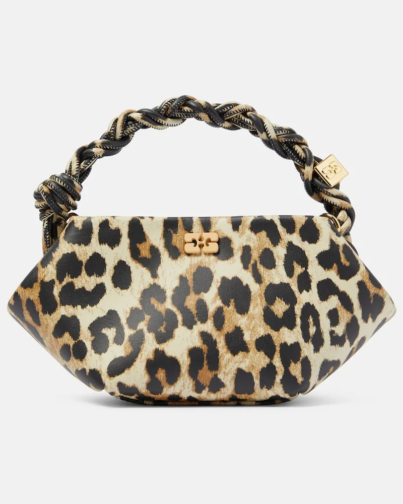 Ganni Schultertasche Bou Mini aus Leder Multicolor