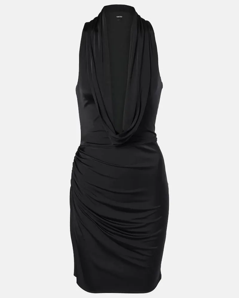 Tom Ford Minikleid aus Jersey Schwarz