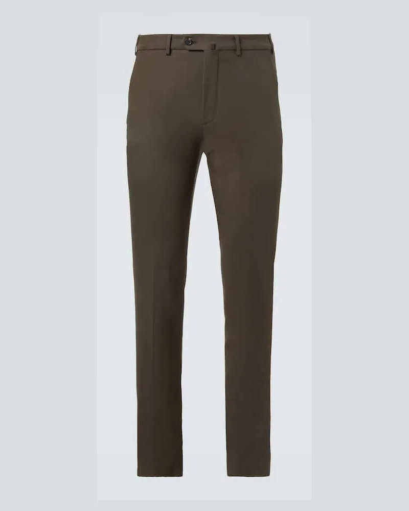 Loro Piana Chinohose Carlo aus einem Baumwollgemisch Grün