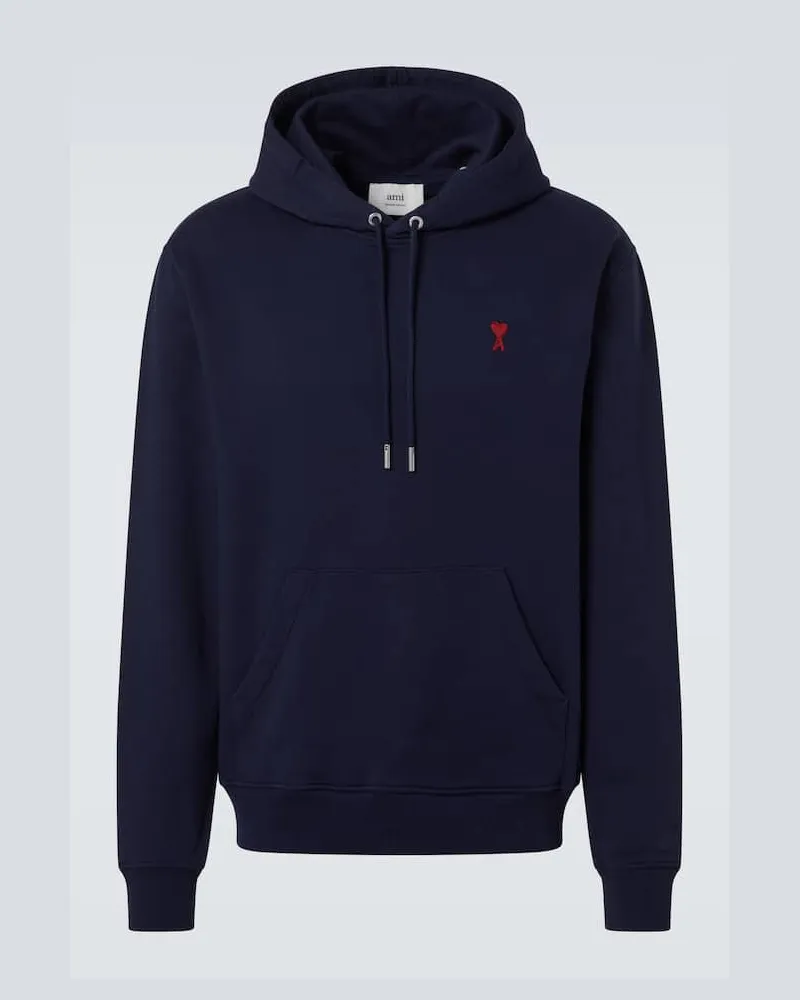 AMI Paris Hoodie Ami de Cœur aus Baumwolle Blau