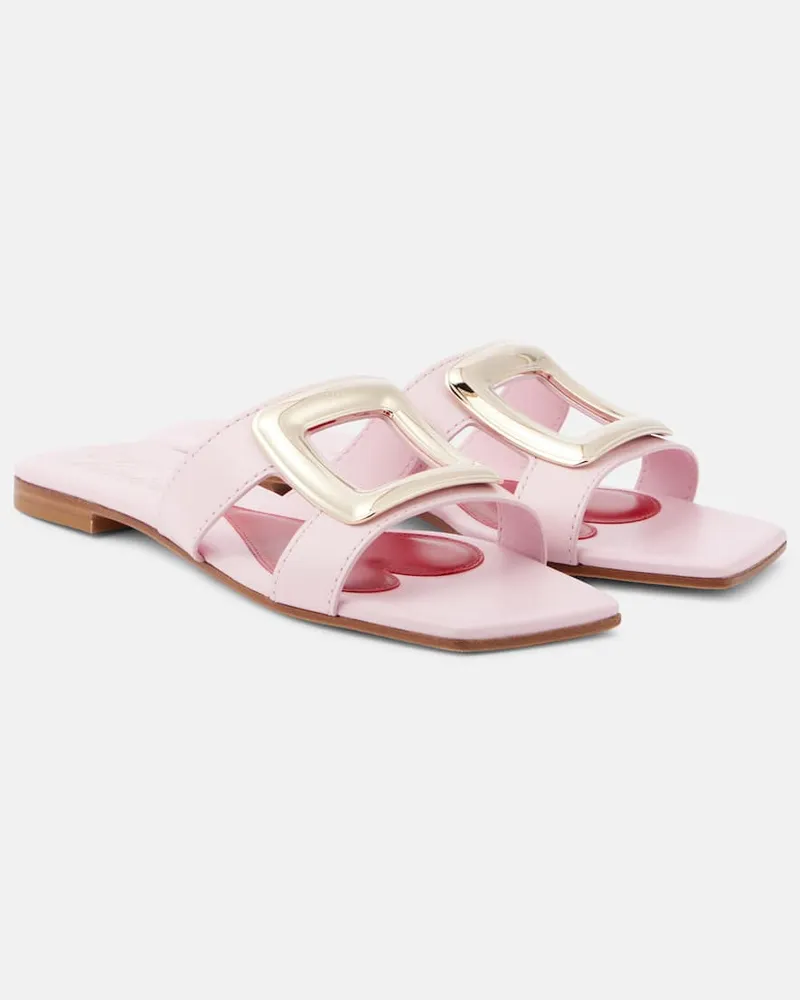 Roger Vivier Pantoletten Viv‘ By The Sea aus Leder Rosa