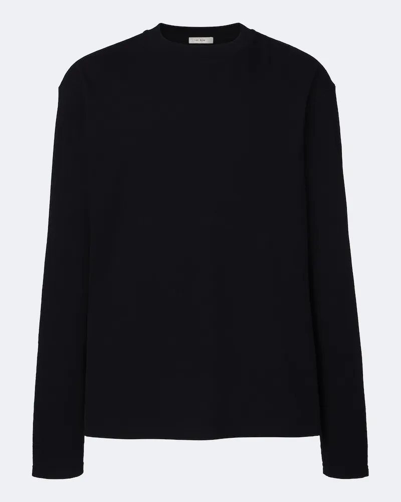 The Row Longsleeve Teren aus Baumwoll-Jersey Schwarz