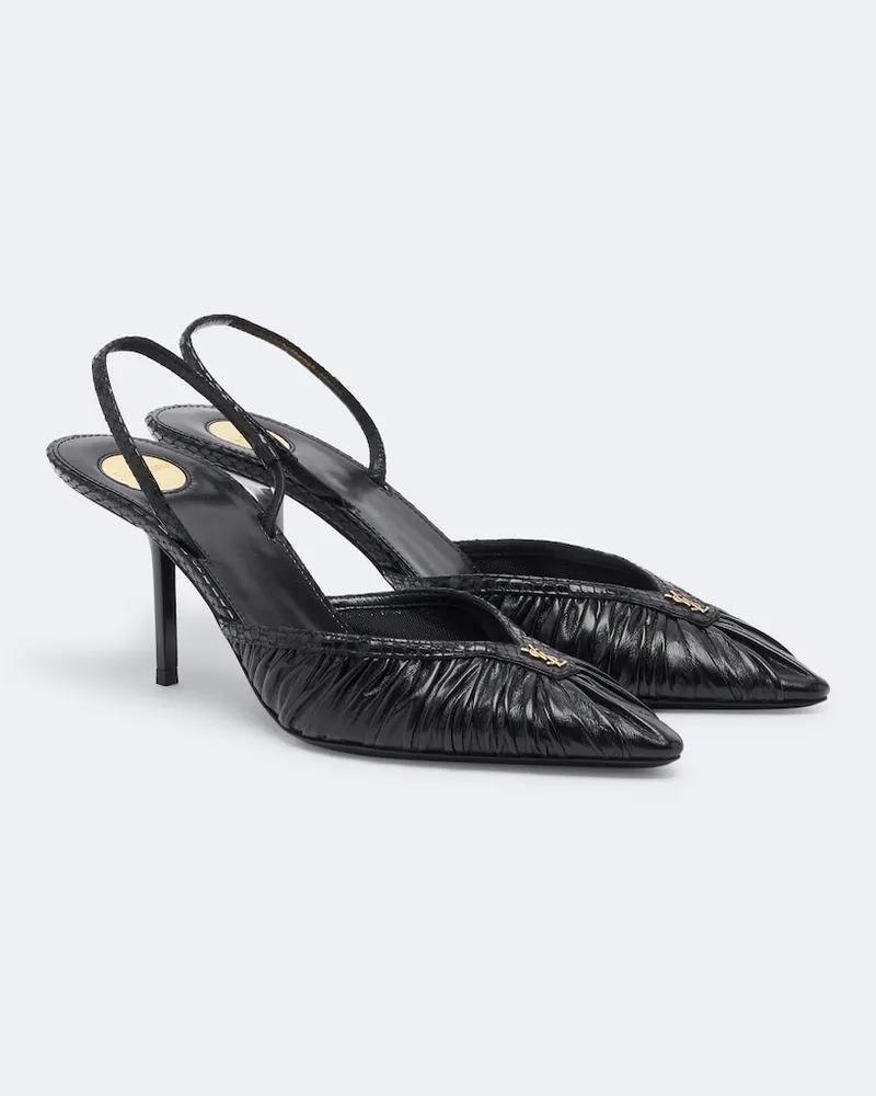 Saint Laurent Slingback-Pumps Folie Cassandre aus Leder Schwarz
