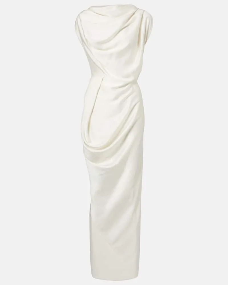 Vivienne Westwood Robe Long Fond aus Satin Weiß