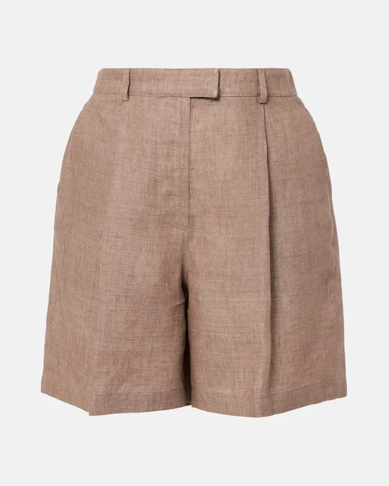 Brunello Cucinelli Shorts aus Leinen Braun