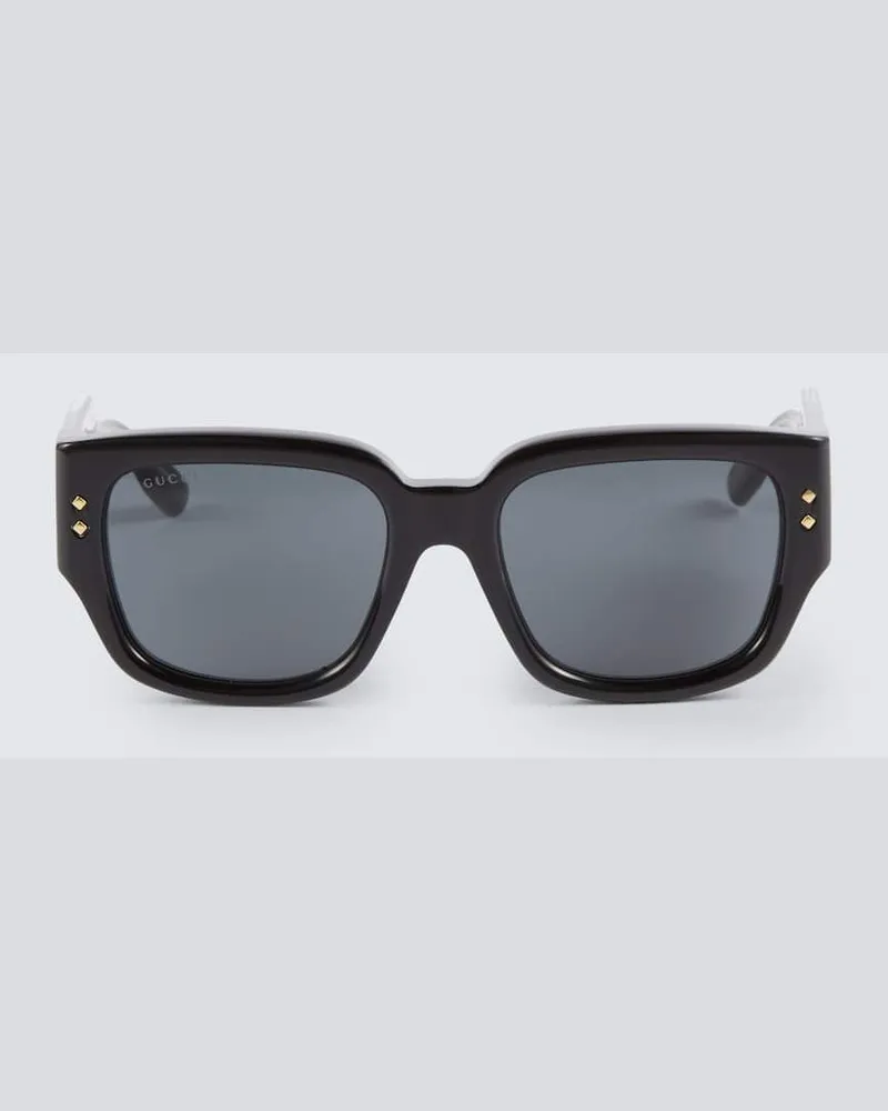 Gucci Eckige Sonnenbrille Schwarz