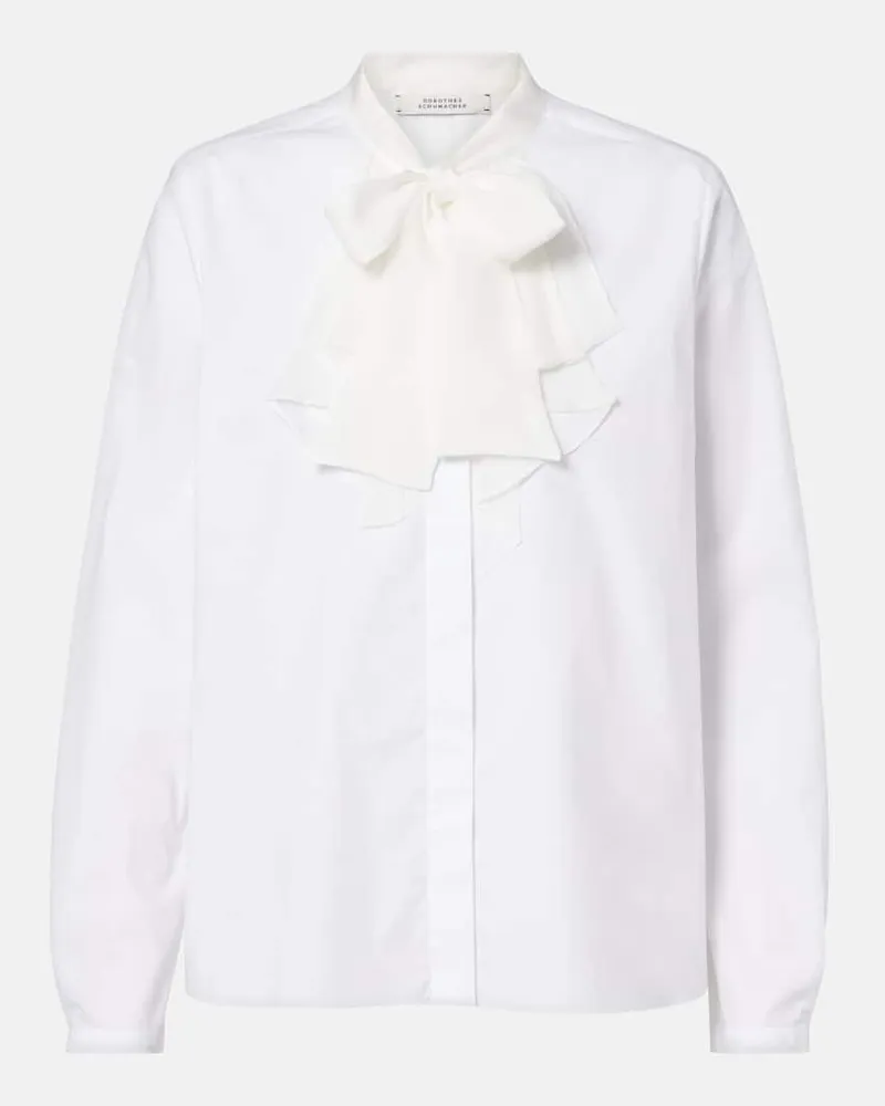 Dorothee Schumacher Schluppenbluse Pure Power aus Popeline Weiß
