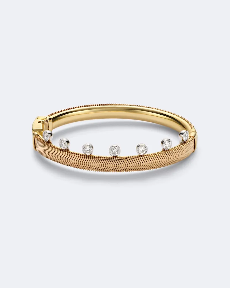 Nikos Koulis Armreif Feelings aus 18kt Gelbgold mit Diamanten Gold