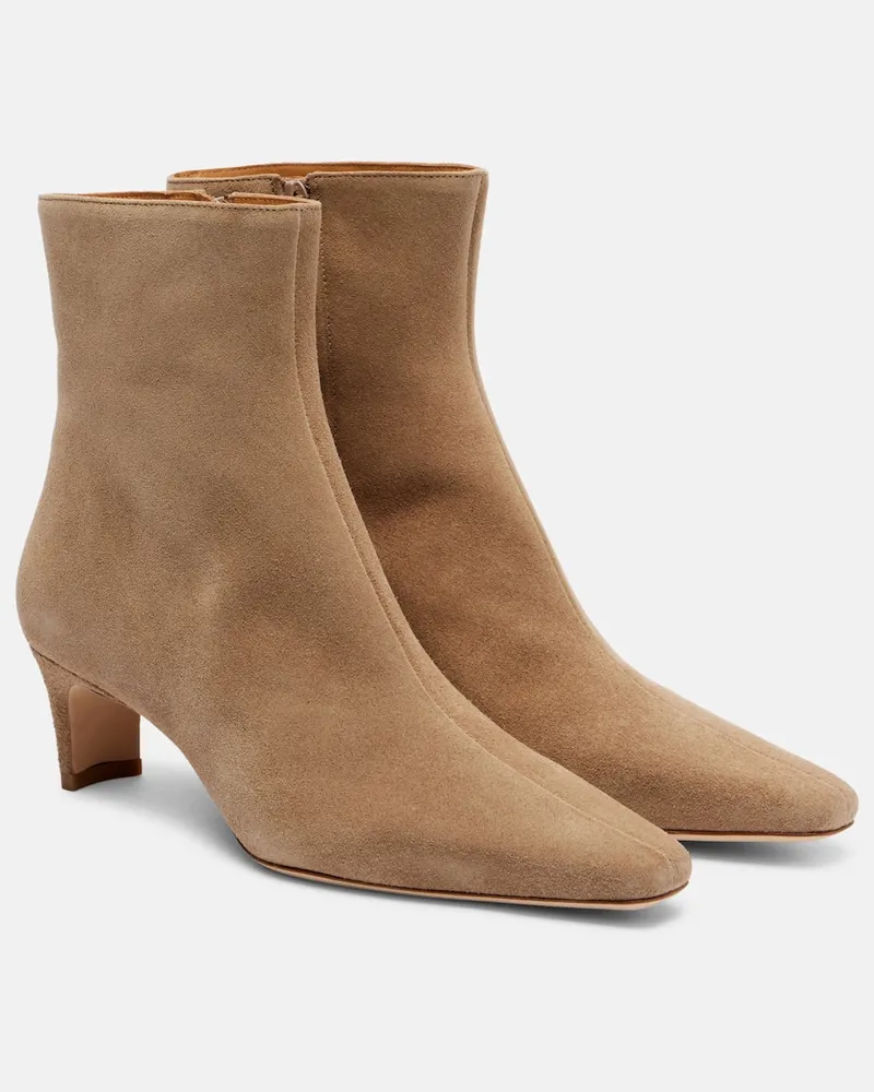 STAUD Ankle Boots Wally 55 aus Veloursleder Beige