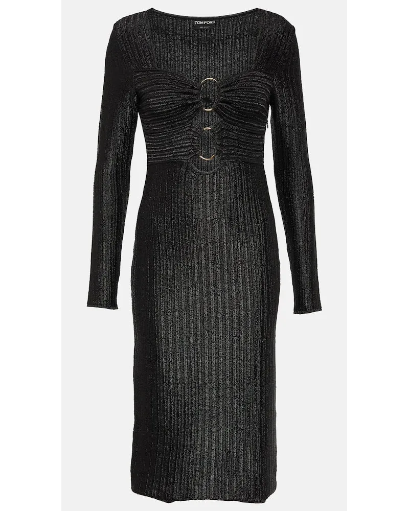 Tom Ford Midikleid aus einem Baumwollgemisch Schwarz