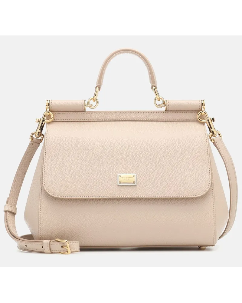 Dolce & Gabbana Tote Sicily Medium aus Leder Pink