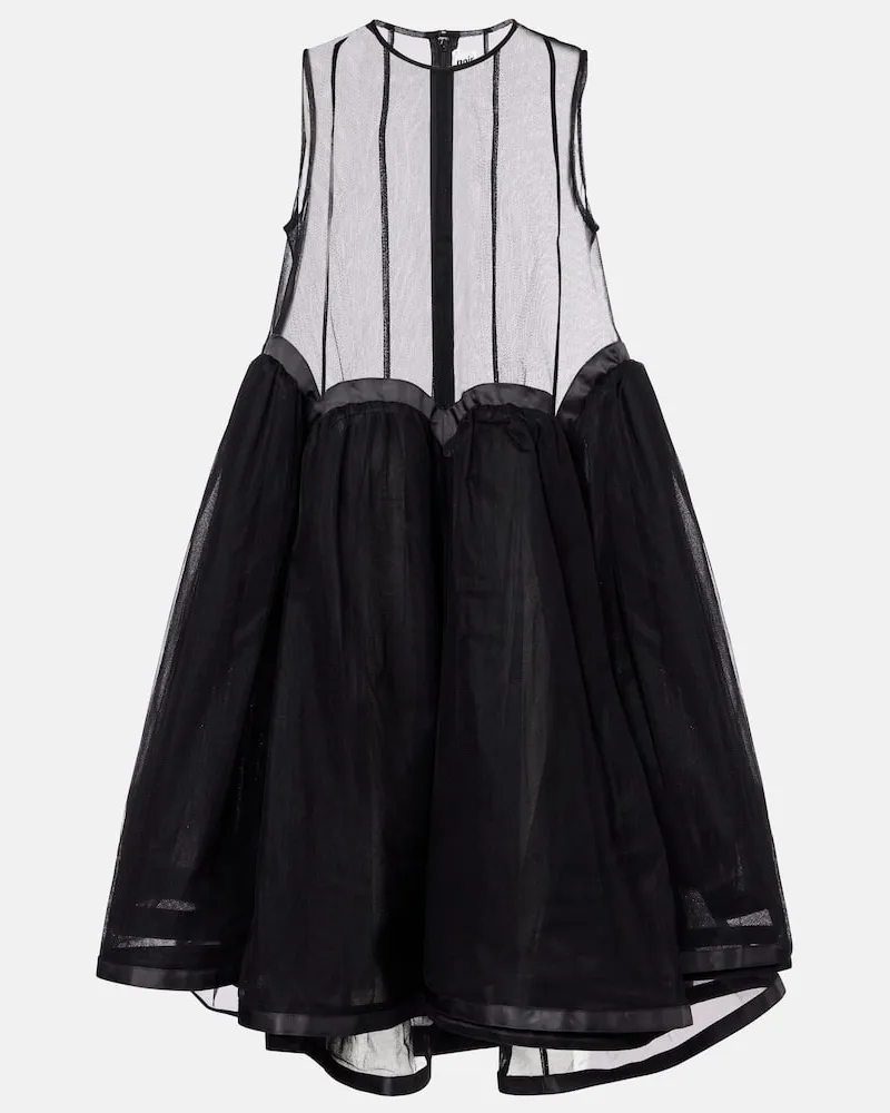 Noir Kei Ninomiya Midikleid aus Tüll Schwarz