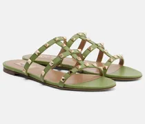 Sandalen Rockstud aus Metallic-Leder