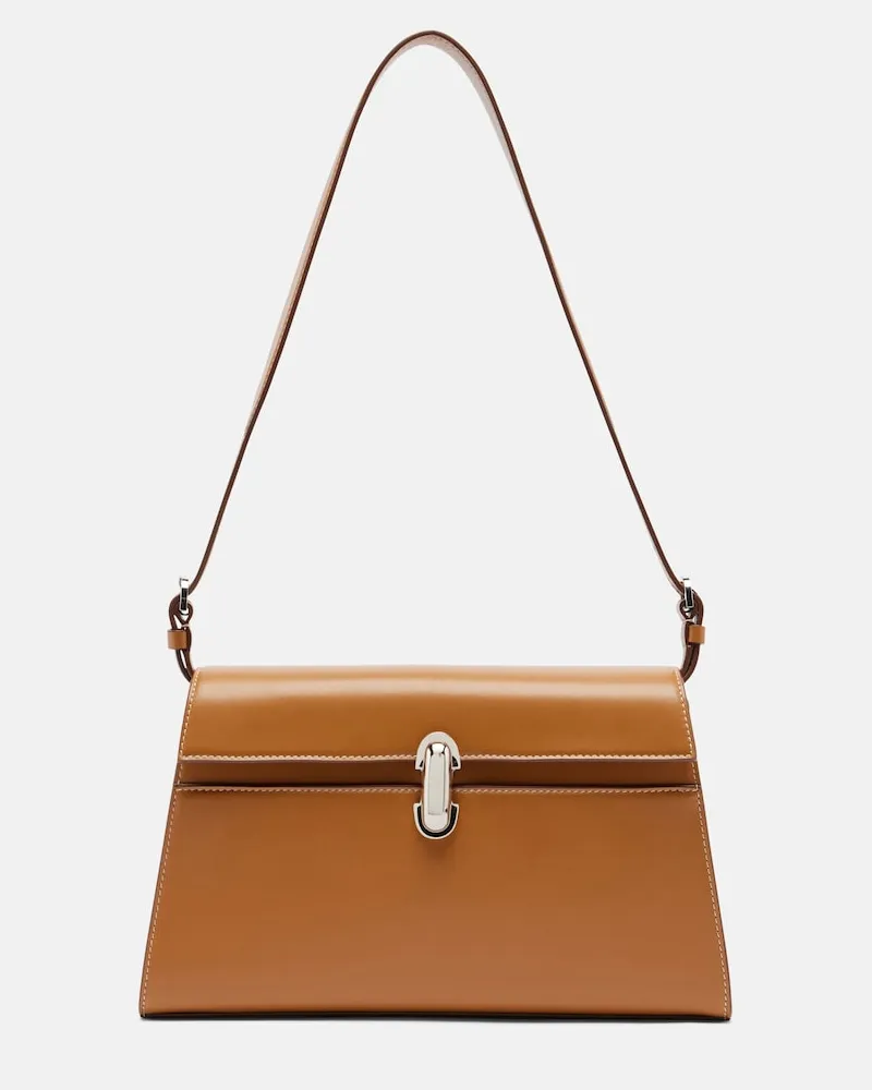 SAVETTE Messenger Bag Symmetry aus Leder Braun