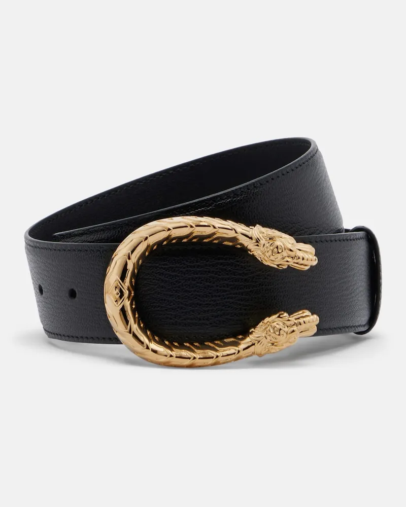 Gucci Gürtel Dionysus aus Leder Schwarz
