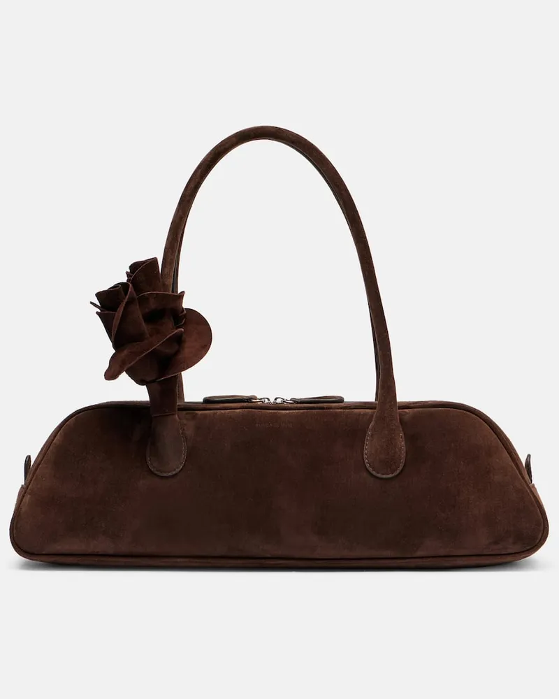 Magda Butrym Schultertasche Brigitte aus Veloursleder Braun