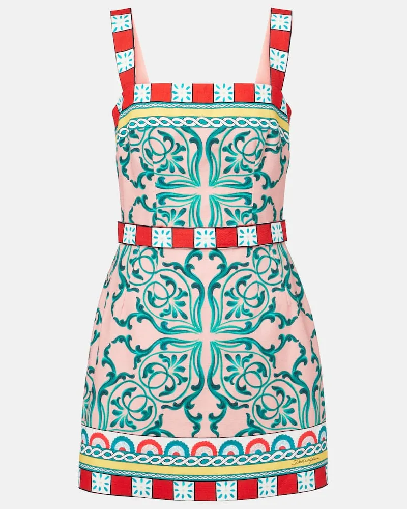 Dolce & Gabbana Bedurcktes Minikleid Taormina Multicolor
