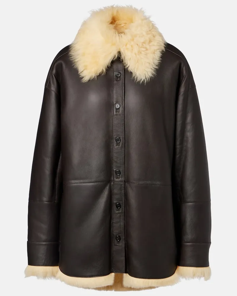 Acne Studios Jacke Lessora aus Leder Braun