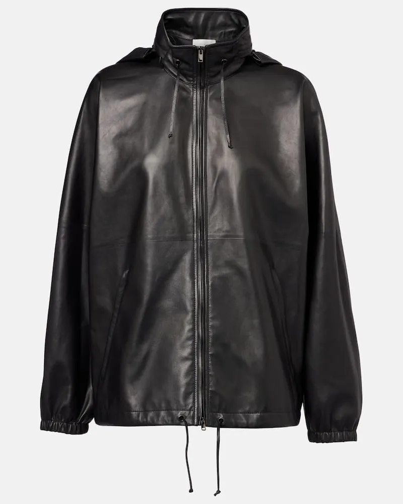 The Row Oversize-Bomberjacke Jilly aus Leder Schwarz