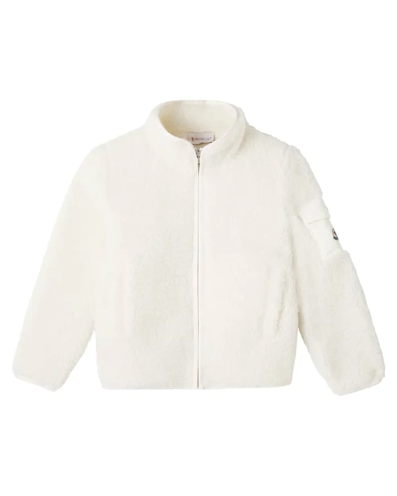 Moncler Jacke aus Teddyfleece Weiß