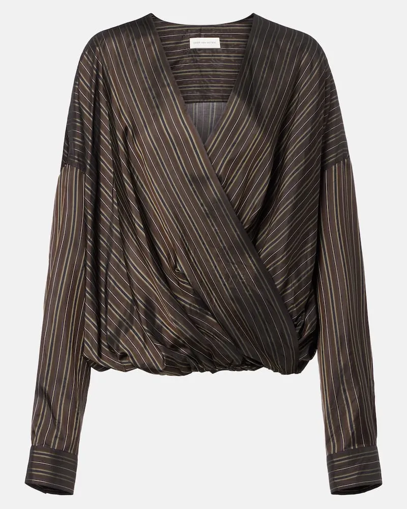 Dries van Noten Wickeltop Braun