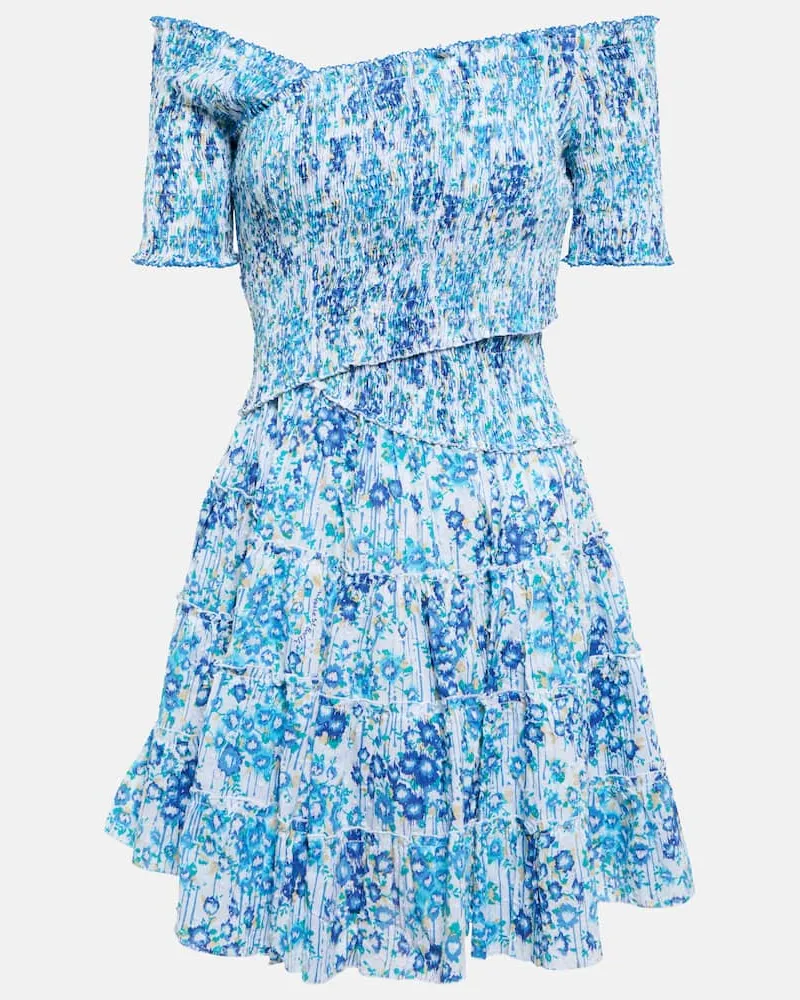 Poupette St Barth Minikleid Soledad aus Baumwolle Blau