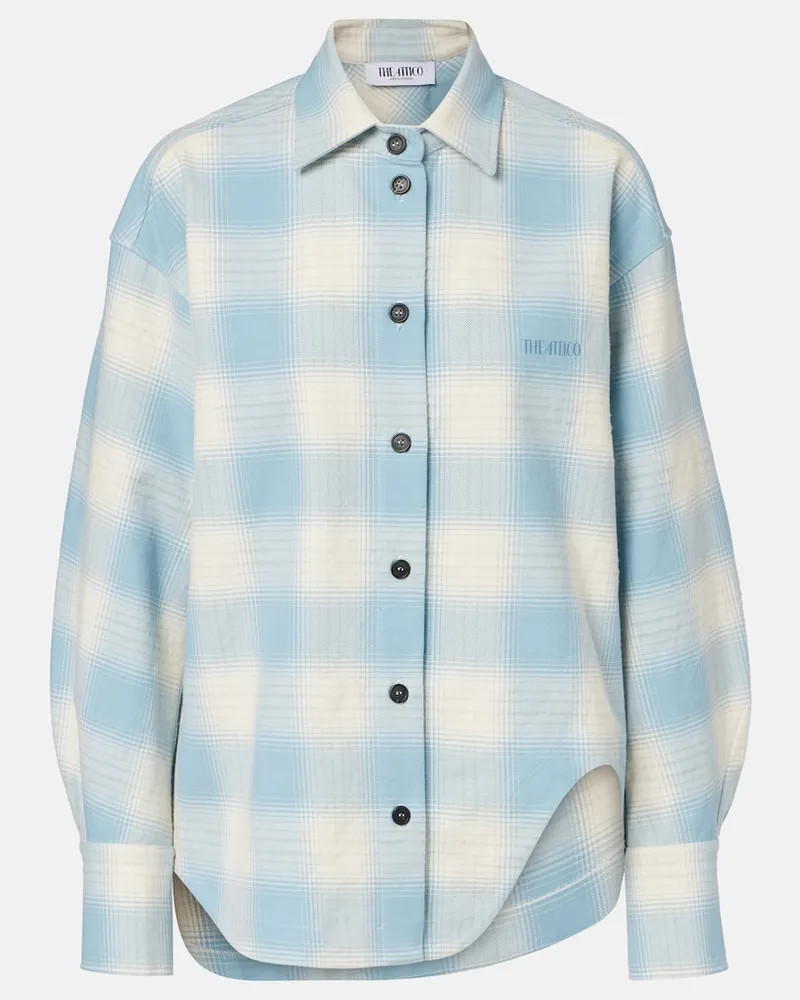 ATTICO Hemd aus Baumwolle und Wolle Blau