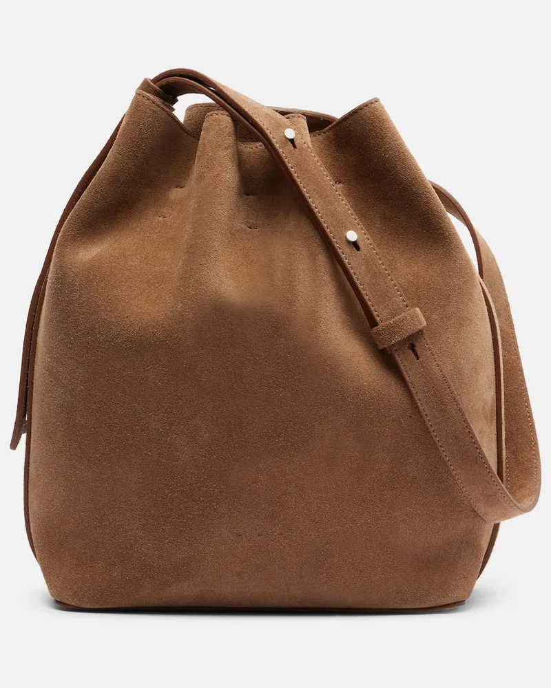 Aesther Ekme Schultertasche Marin Medium aus Veloursleder Braun