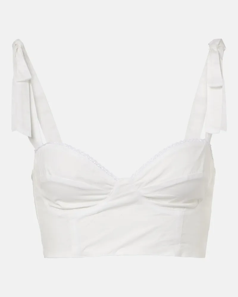 BANANHOT Cropped-Top Alba aus Baumwollpopeline Weiß