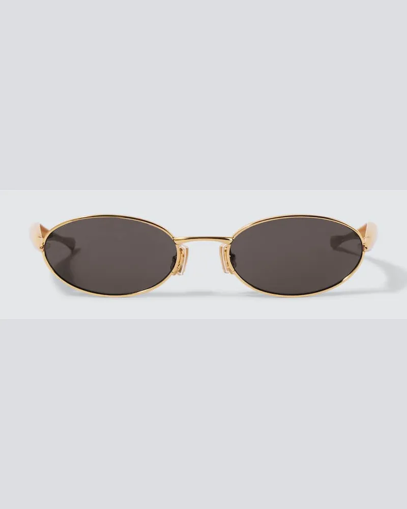Bottega Veneta Ovale Sonnenbrille Sardine Gold