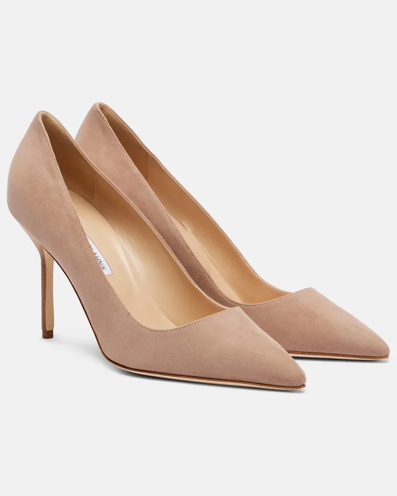 Manolo Blahnik Pumps BB 90 aus Veloursleder Braun