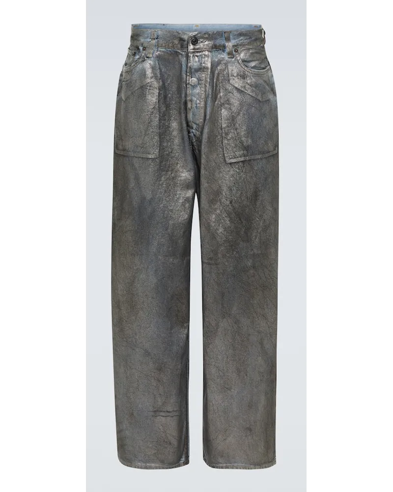 Acne Studios Mid-Rise Wide-Leg Jeans Silber