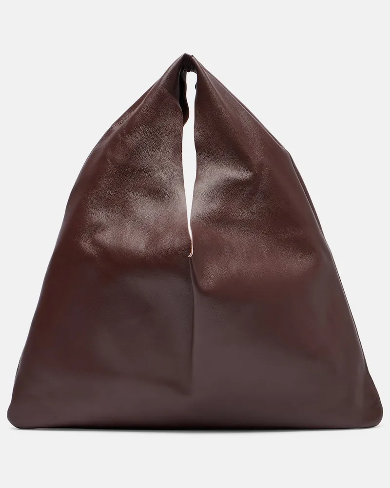 The Row Schultertasche Bindle Small aus Leder Braun
