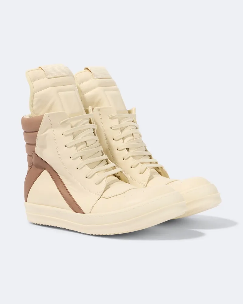 Rick Owens Sneakers Geobasket aus Leder Weiß