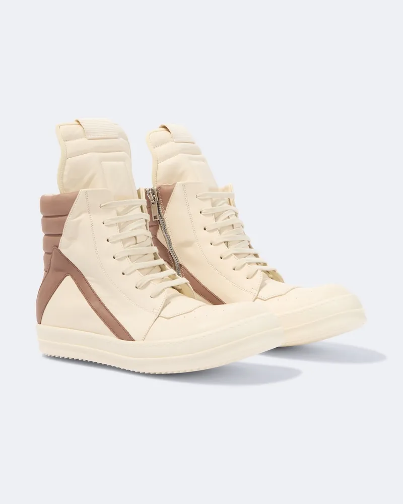 Rick Owens Sneakers Geobasket aus Leder Weiß