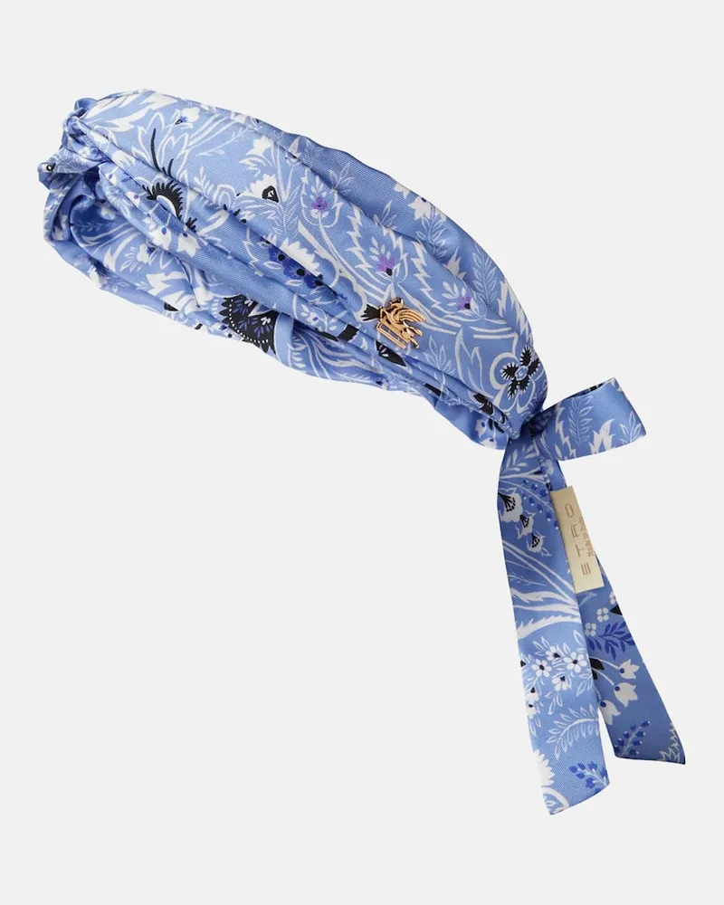 Etro Haarband aus Seide Blau