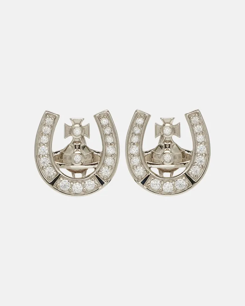 Vivienne Westwood Ohrringe Mare aus Sterlingsilber mit Kristallen Silber