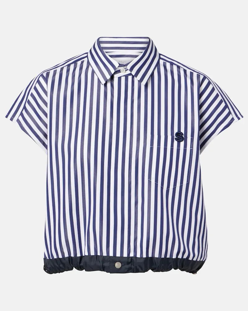 Sacai Hemd aus Popeline Blau