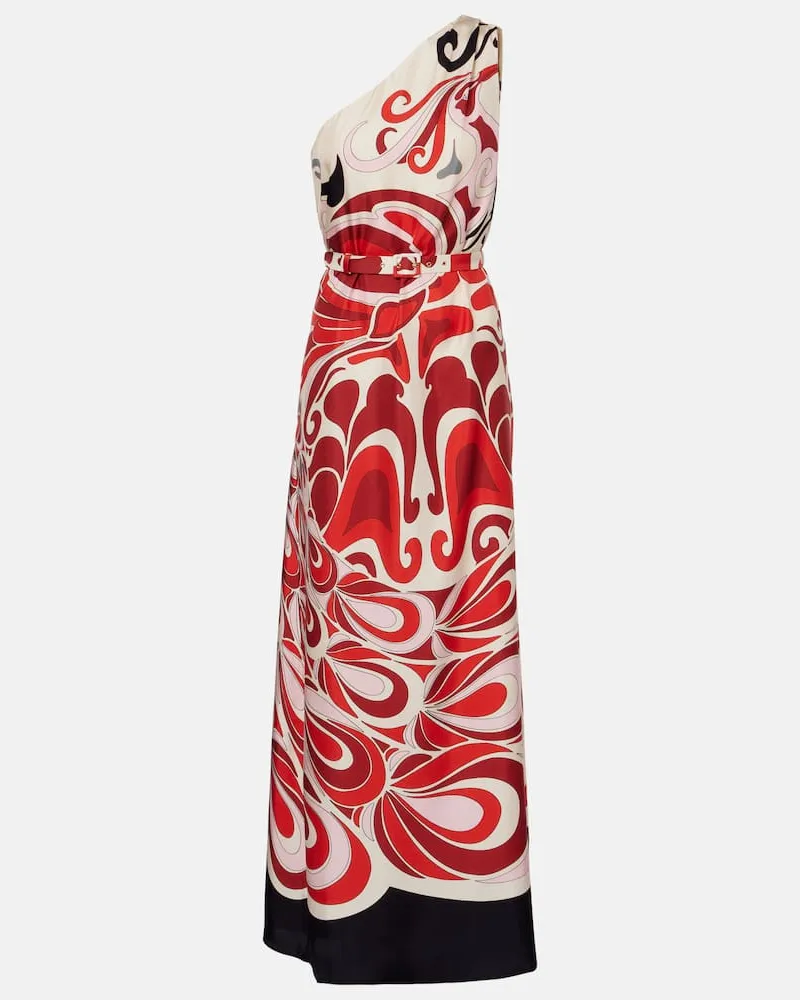 La DoubleJ Maxikleid Roy Phoenix aus Seiden-Twill Multicolor