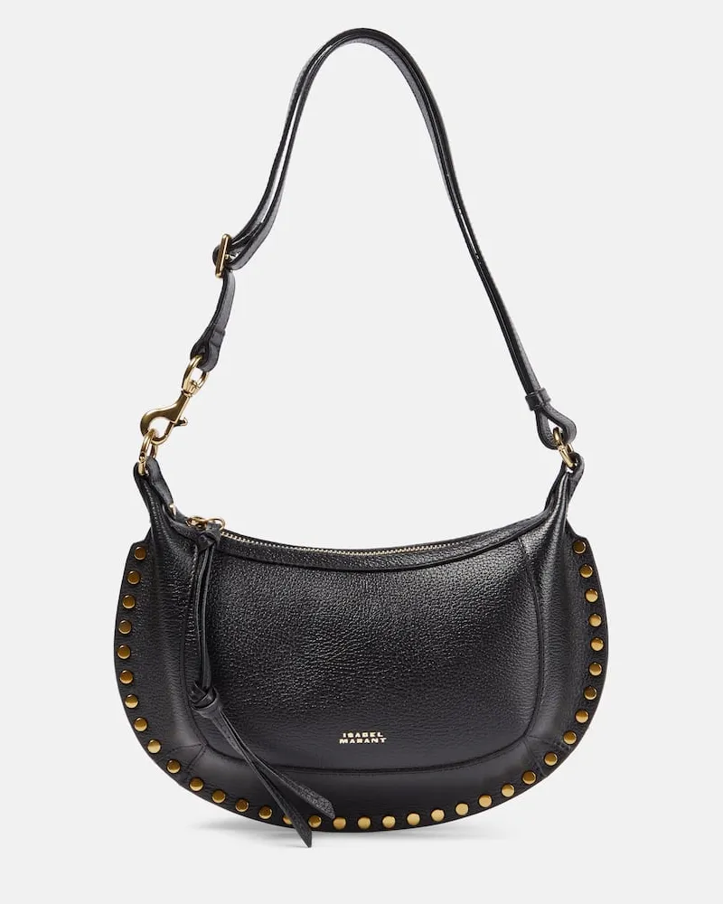 Isabel Marant Schultertasche Oskan Moon Medium aus Leder Schwarz
