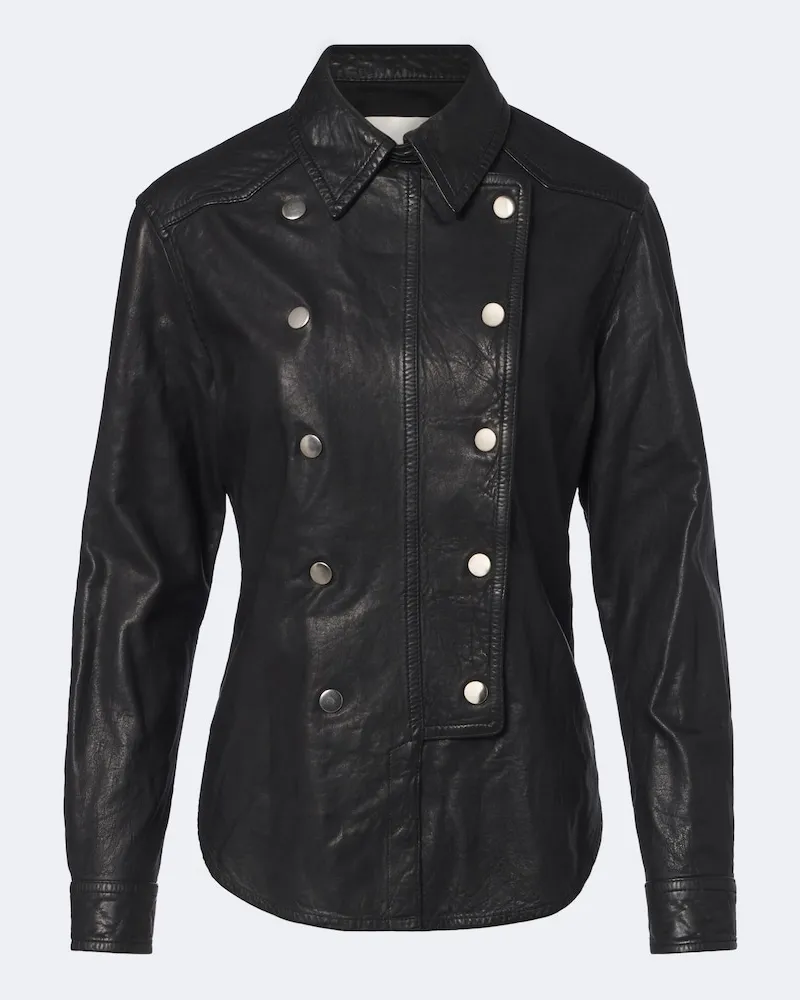 Isabel Marant Hemd Valdy aus Leder Schwarz