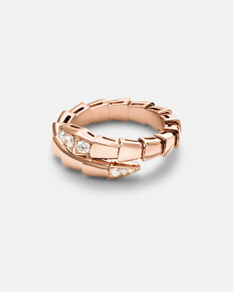 Bulgari Ring Serpenti Viper aus 18kt Roségold mit Diamanten Gold