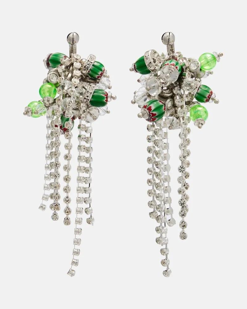 Dries van Noten Ohrringe mit Kristallen Silber