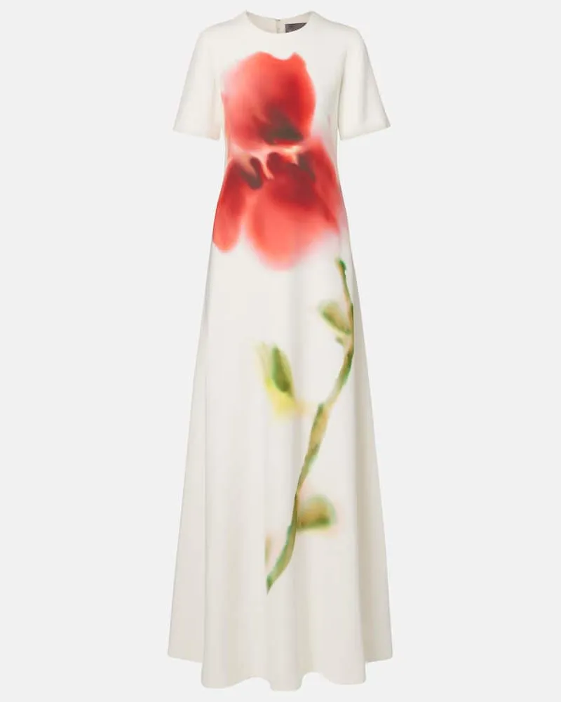 Monique Lhuillier Bedruckte Robe Weiß