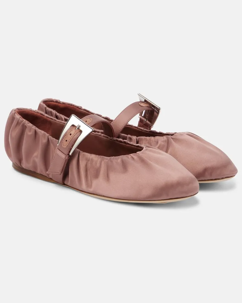 Paris Texas Ballerinas Sveva aus Satin Schwarz