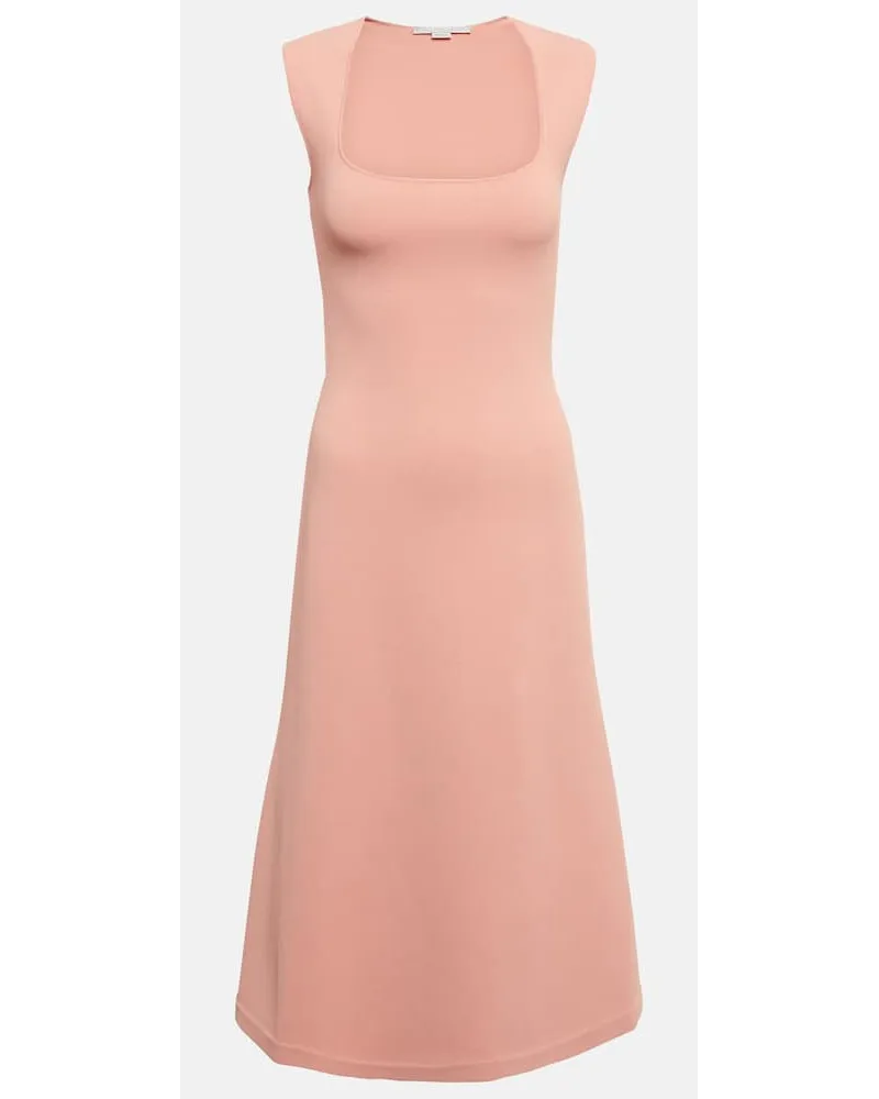 Stella McCartney Midikleid mit eckigem Ausschnitt Pink