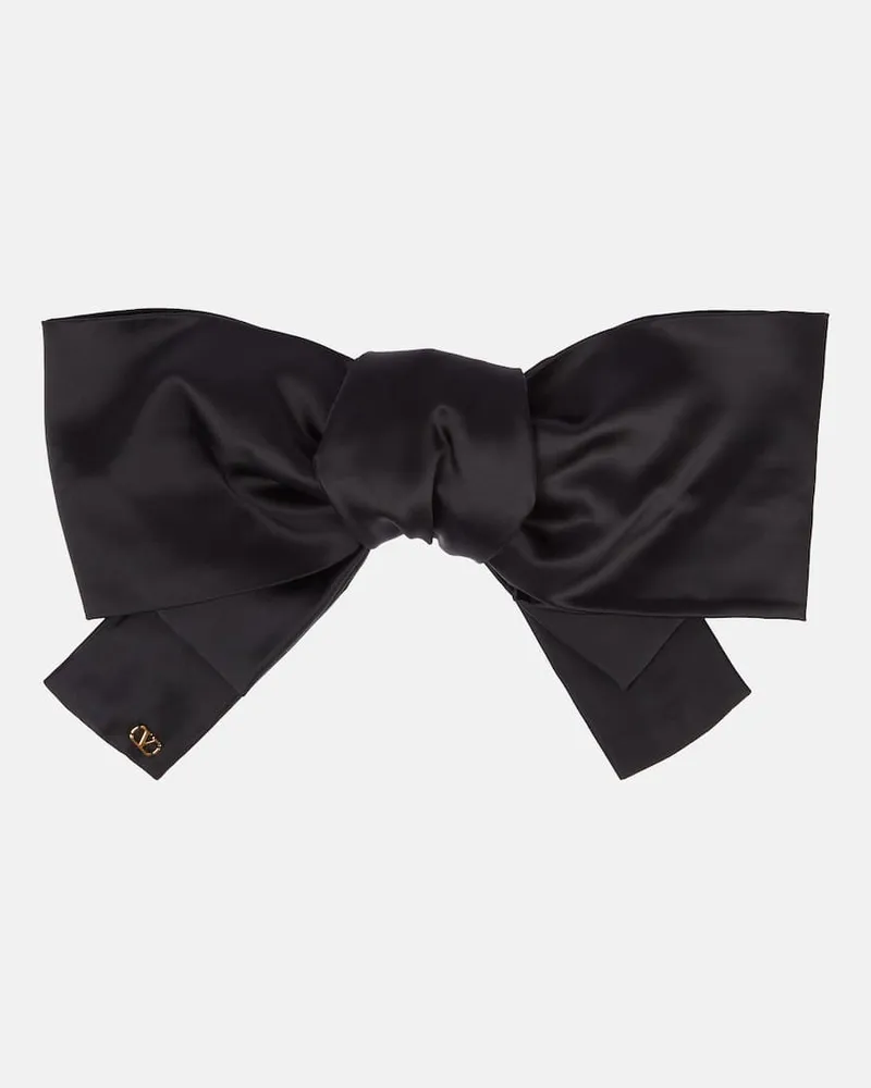 Valentino Garavani Haarspange VLogo aus Satin Schwarz